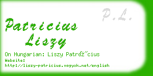patricius liszy business card
